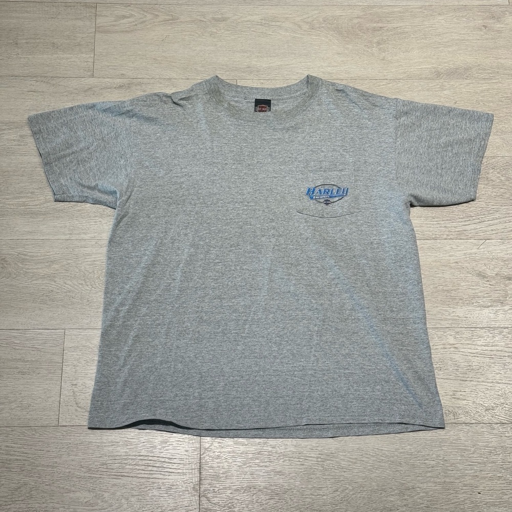 Vintage Harley Davidson 1998 Gray Pocket T-Shirt St. Paul Minnesota Size XL